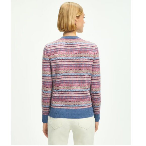 NWT Brooks Brothers Fair Isle Pastel Lambswool Sweater - Picture 3 of 9